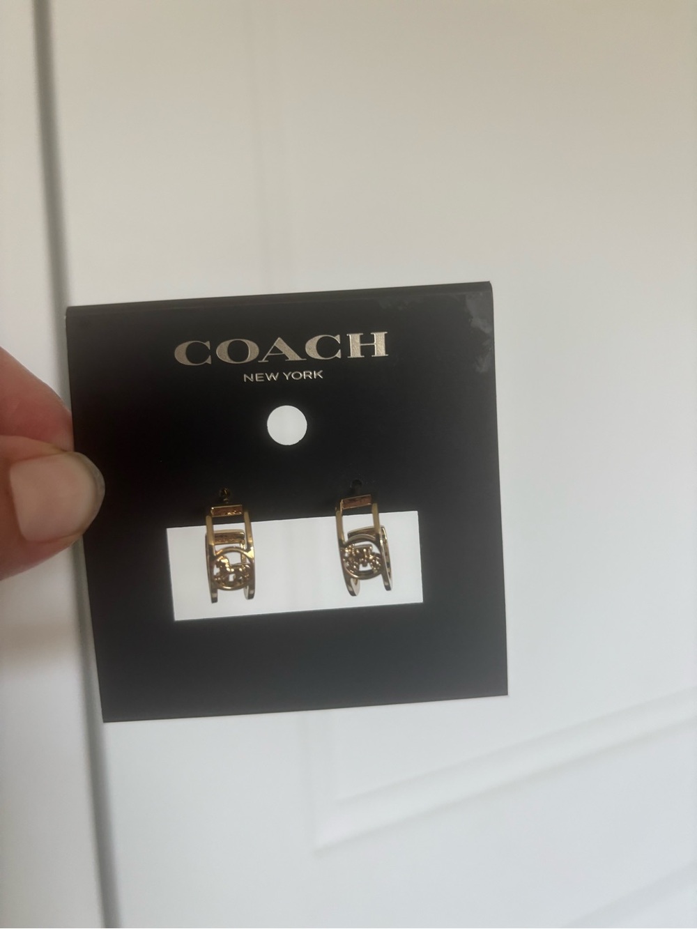 2 sets of coach hoop earring, COACH AND horse and carriage NWT MISSING GEM